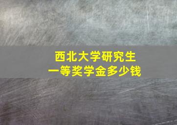 西北大学研究生一等奖学金多少钱