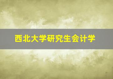 西北大学研究生会计学