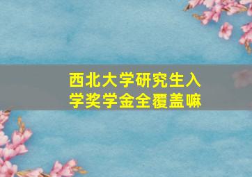 西北大学研究生入学奖学金全覆盖嘛