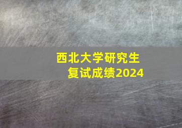 西北大学研究生复试成绩2024