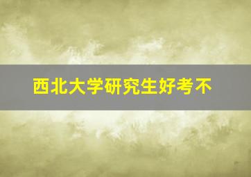 西北大学研究生好考不