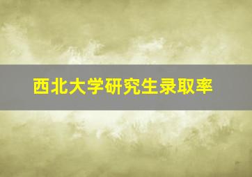 西北大学研究生录取率