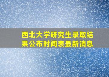 西北大学研究生录取结果公布时间表最新消息