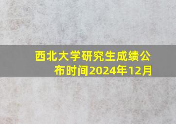 西北大学研究生成绩公布时间2024年12月