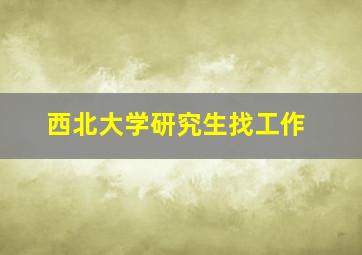 西北大学研究生找工作