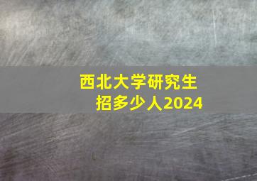 西北大学研究生招多少人2024