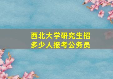 西北大学研究生招多少人报考公务员