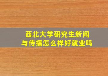 西北大学研究生新闻与传播怎么样好就业吗