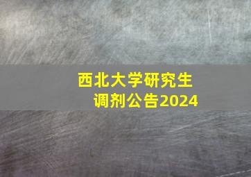 西北大学研究生调剂公告2024