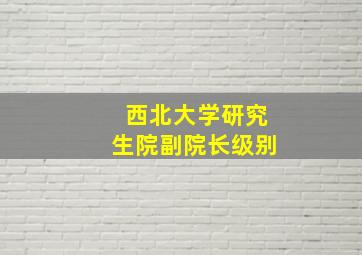 西北大学研究生院副院长级别