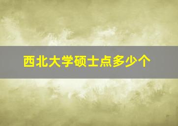 西北大学硕士点多少个