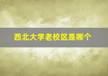 西北大学老校区是哪个