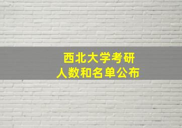 西北大学考研人数和名单公布