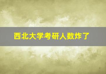 西北大学考研人数炸了