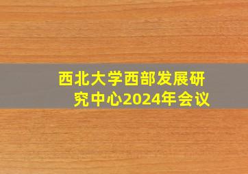 西北大学西部发展研究中心2024年会议