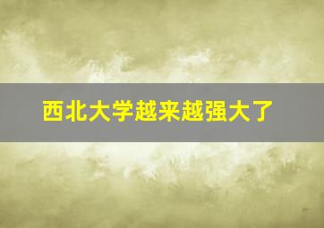 西北大学越来越强大了