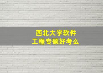 西北大学软件工程专硕好考么