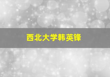 西北大学韩英锋