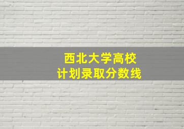 西北大学高校计划录取分数线