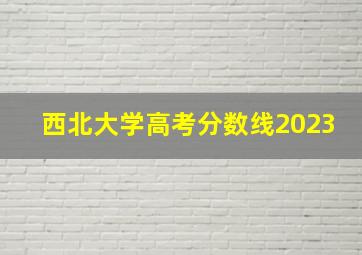 西北大学高考分数线2023