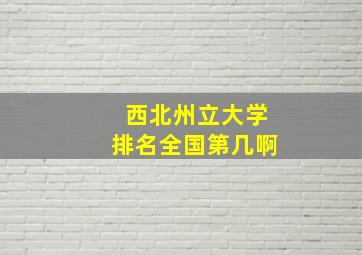 西北州立大学排名全国第几啊