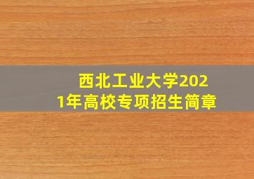 西北工业大学2021年高校专项招生简章