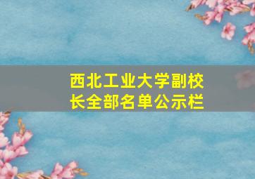 西北工业大学副校长全部名单公示栏