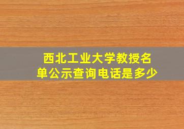 西北工业大学教授名单公示查询电话是多少