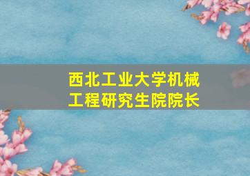 西北工业大学机械工程研究生院院长