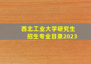 西北工业大学研究生招生专业目录2023