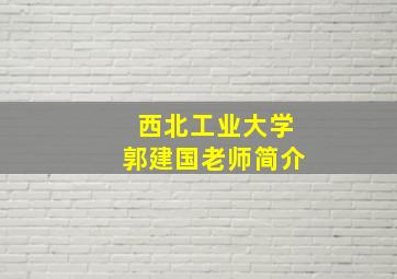 西北工业大学郭建国老师简介