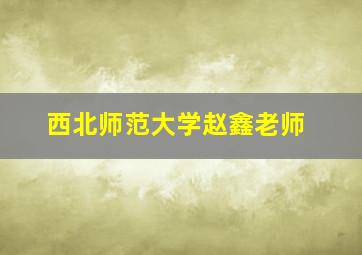 西北师范大学赵鑫老师