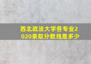 西北政法大学各专业2020录取分数线是多少