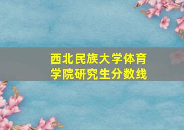 西北民族大学体育学院研究生分数线