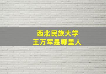 西北民族大学王万军是哪里人