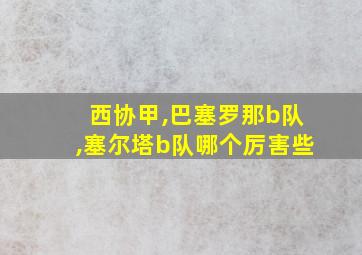 西协甲,巴塞罗那b队,塞尔塔b队哪个厉害些