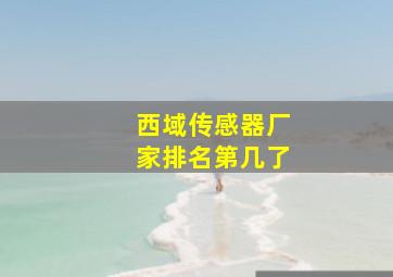 西域传感器厂家排名第几了