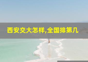 西安交大怎样,全国排第几