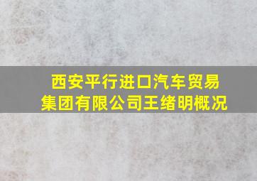 西安平行进口汽车贸易集团有限公司王绪明概况