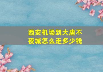 西安机场到大唐不夜城怎么走多少钱