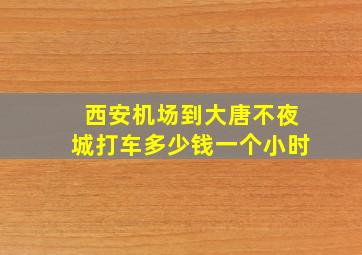 西安机场到大唐不夜城打车多少钱一个小时