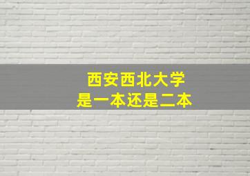 西安西北大学是一本还是二本