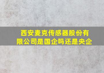 西安麦克传感器股份有限公司是国企吗还是央企