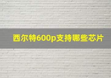 西尔特600p支持哪些芯片