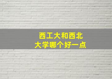 西工大和西北大学哪个好一点