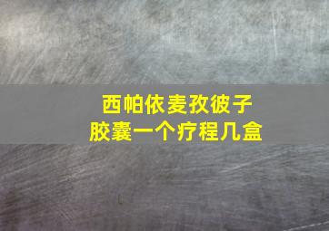 西帕依麦孜彼子胶囊一个疗程几盒