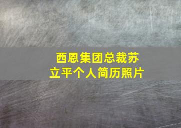 西恩集团总裁苏立平个人简历照片