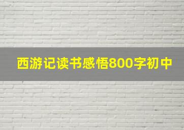 西游记读书感悟800字初中