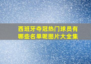 西班牙夺冠热门球员有哪些名单呢图片大全集