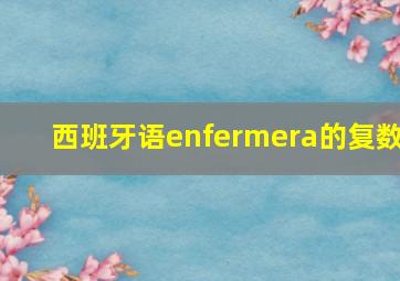 西班牙语enfermera的复数